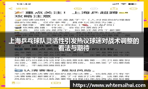 上海乒乓球队灵活性引发热议球迷对战术调整的看法与期待